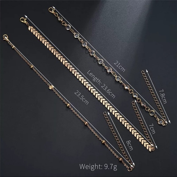 🆕 Herringbone Layered Anklet Set - Picture 3 of 4